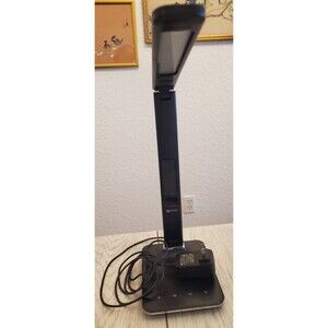 Ottlite U13A Foldable Renew LED Desk Lamp Black Date Time Temp Alarm USB Port